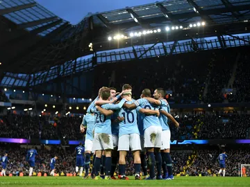 El Manchester City celebra un gol El Manchester City celebra un gol
