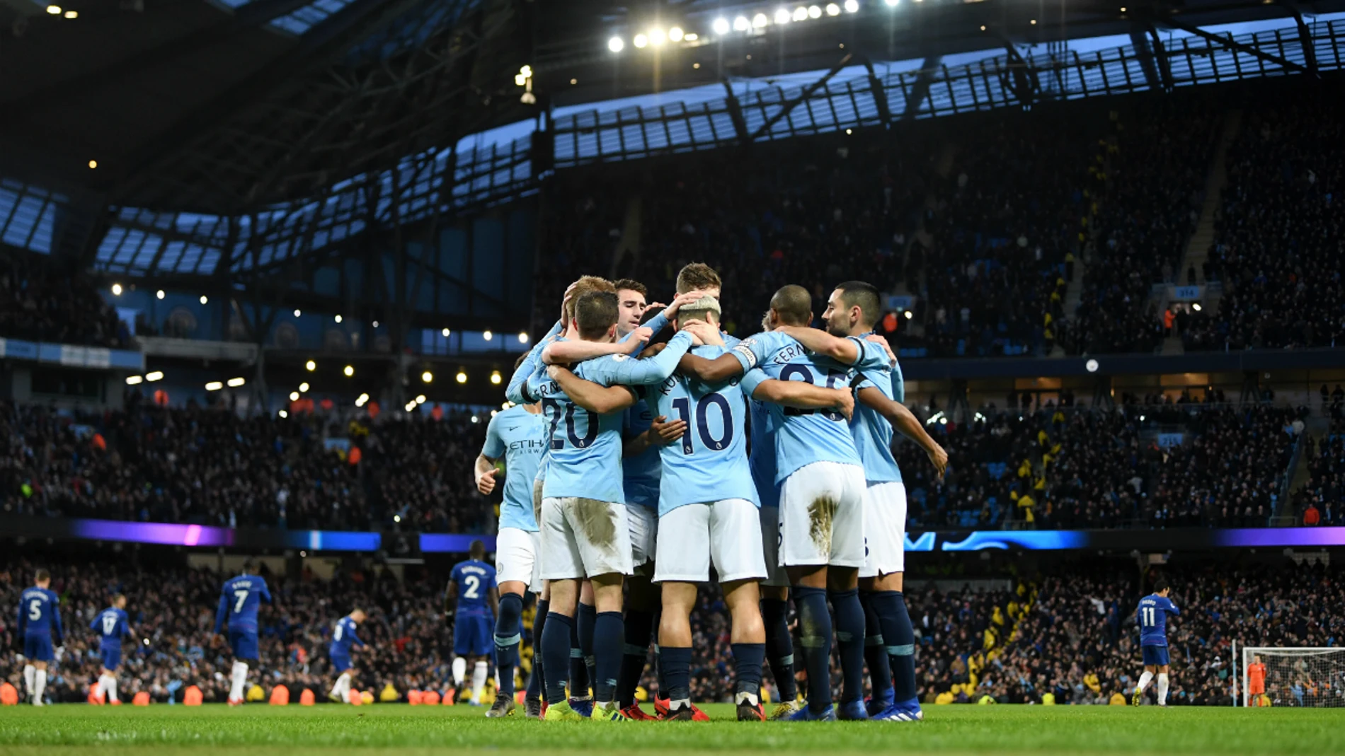 El Manchester City celebra un gol El Manchester City celebra un gol