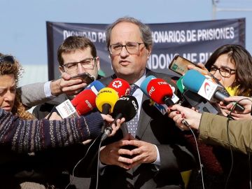 El presidente de la Generalitat, Quim Torra, ante los medios