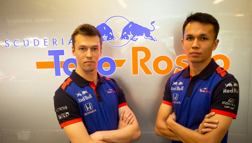 Alexander Albon y Daniil Kvyat, los pilotos de Toro Rosso