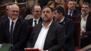El exvicepresidente de la Generalitat, Orio Junqueras y el exconseller de Asuntos Exteriores de Catalu&ntilde;a, Ra&uuml;l Romeva