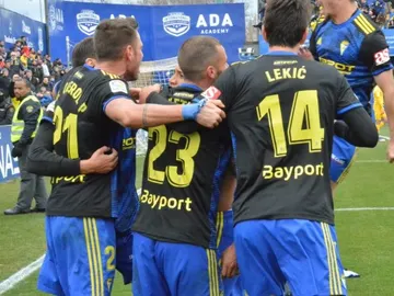 El Cádiz CF, en el partido contra el Alcorcón El Cádiz CF, en el partido contra el Alcorcón