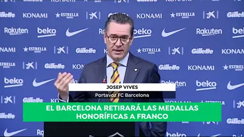 REEMPLAZO | La directiva del Barcelona propone retirar las distinciones honoríficas otorgadas a Francisco Franco REEMPLAZO | La directiva del Barcelona propone retirar las distinciones honoríficas otorgadas a Francisco Franco