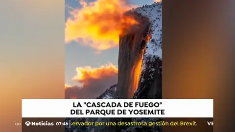 La 'cascada de fuego' del parque Yosemite. cascada