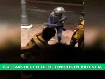 Seis aficionados del Celtic detenidos en Valencia tras agredir a varios agentes