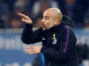 Pep Guardiola, durante el partido contra el Schalke 04 Pep Guardiola, durante el partido contra el Schalke 04