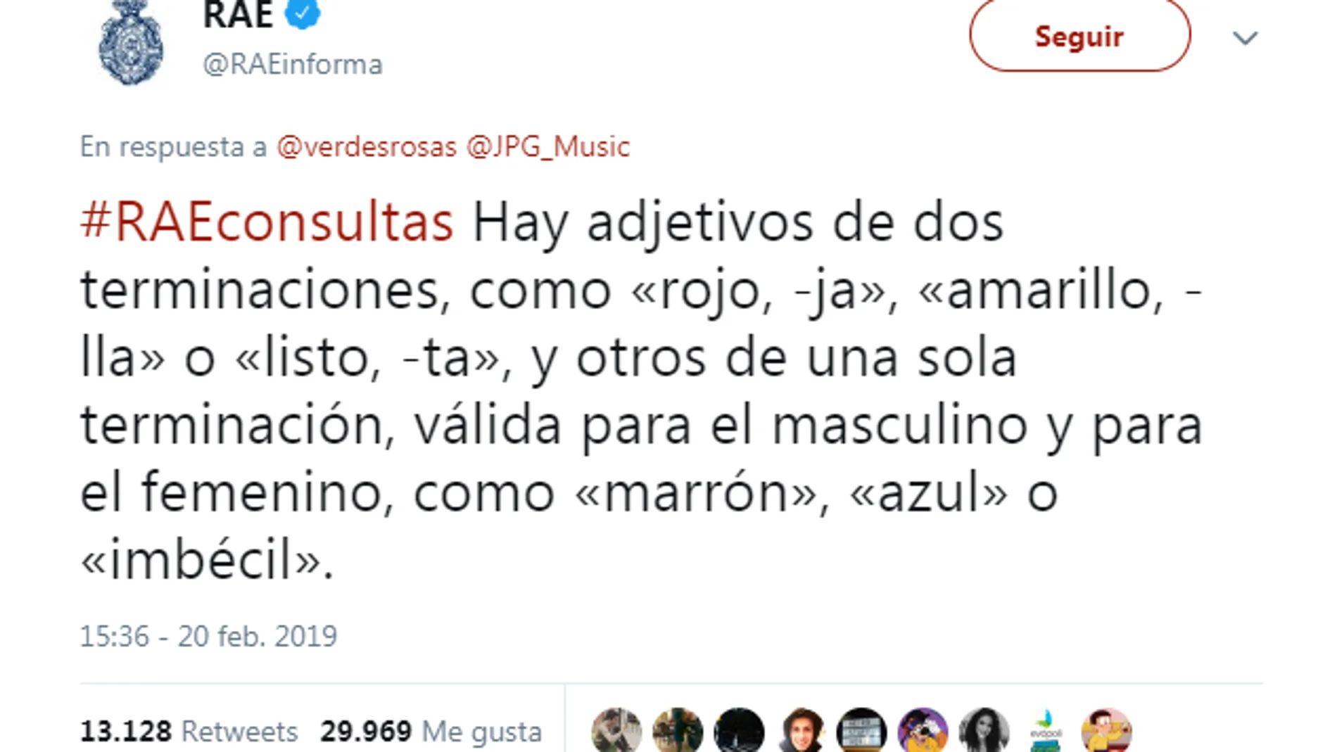 La respuesta de la RAE a una tuitera La respuesta de la RAE a una tuitera
