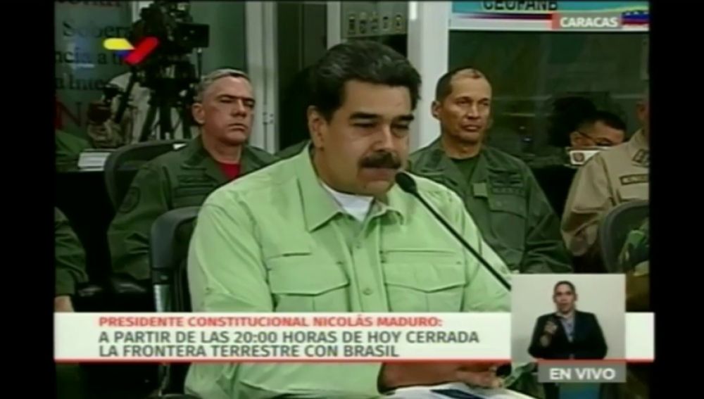 Maduro cierra la frontera con Brasil y sopesa hacer lo mismo con Colombia