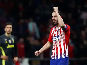 Diego Godín celebra su gol contra la Juventus Diego Godín celebra su gol contra la Juventus