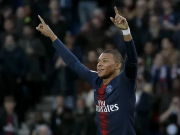 Mbappé celebra un gol Mbappé celebra un gol