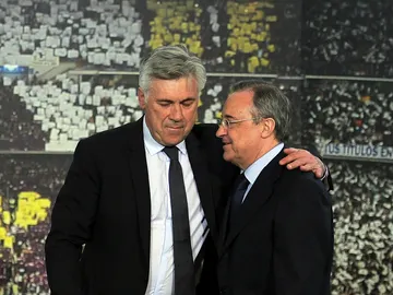 Carlo Ancelotti, con Florentino Pérez Carlo Ancelotti, con Florentino Pérez