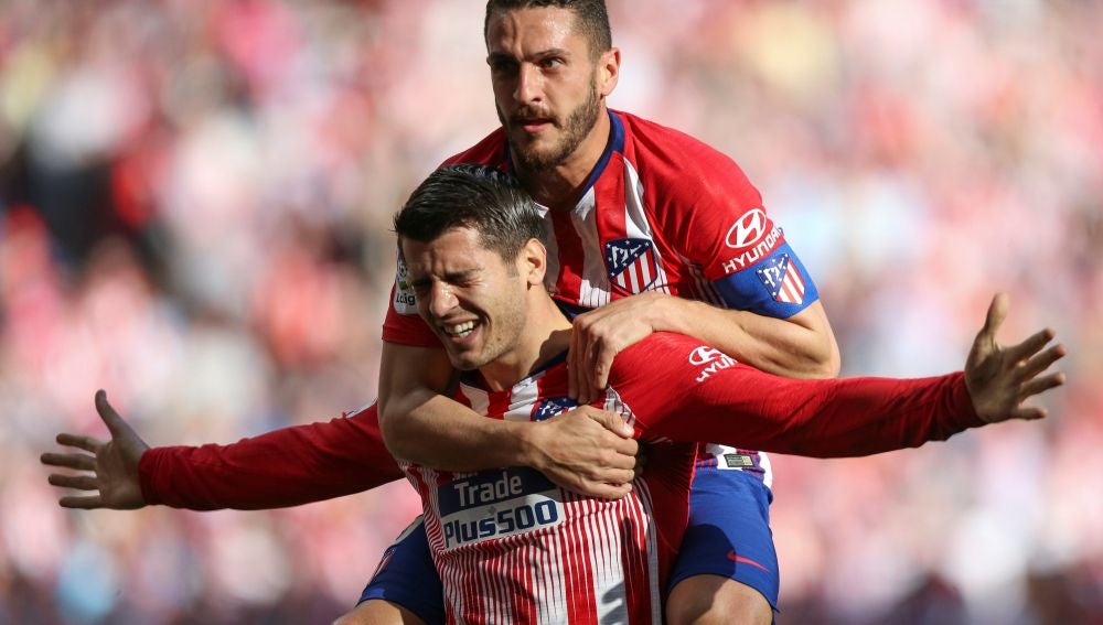 Morata celebra su gol ante el Villarreal