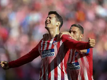 Morata celebra un gol con el Atlético Morata celebra un gol con el Atlético