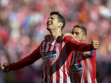 Morata celebra un gol con el Atlético Morata celebra un gol con el Atlético