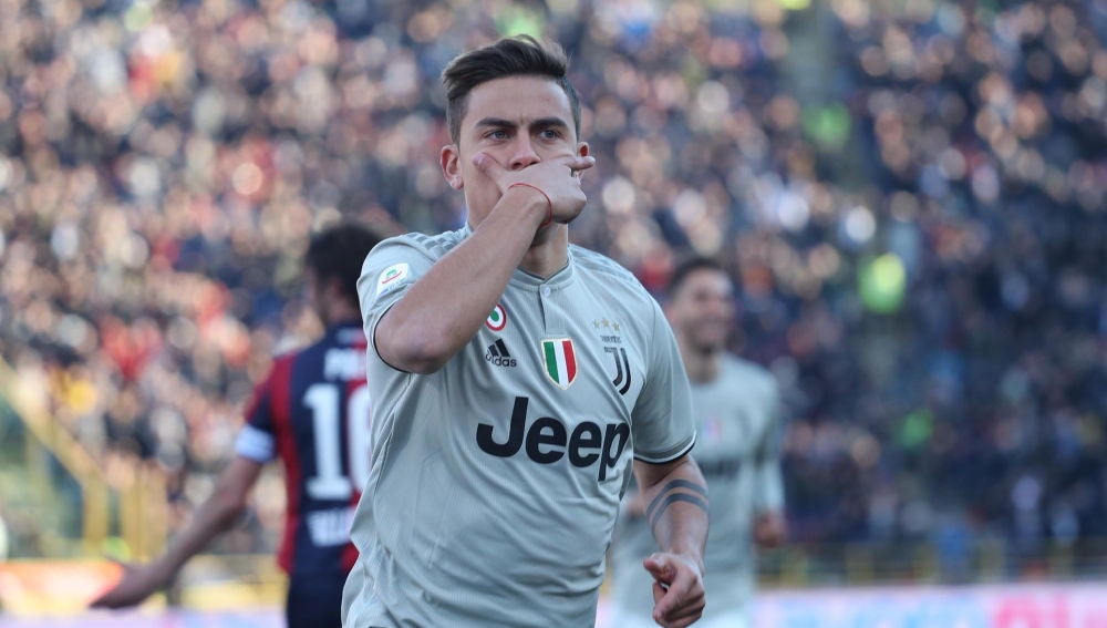 Paulo Dybala celebra su gol ante la Bolonia