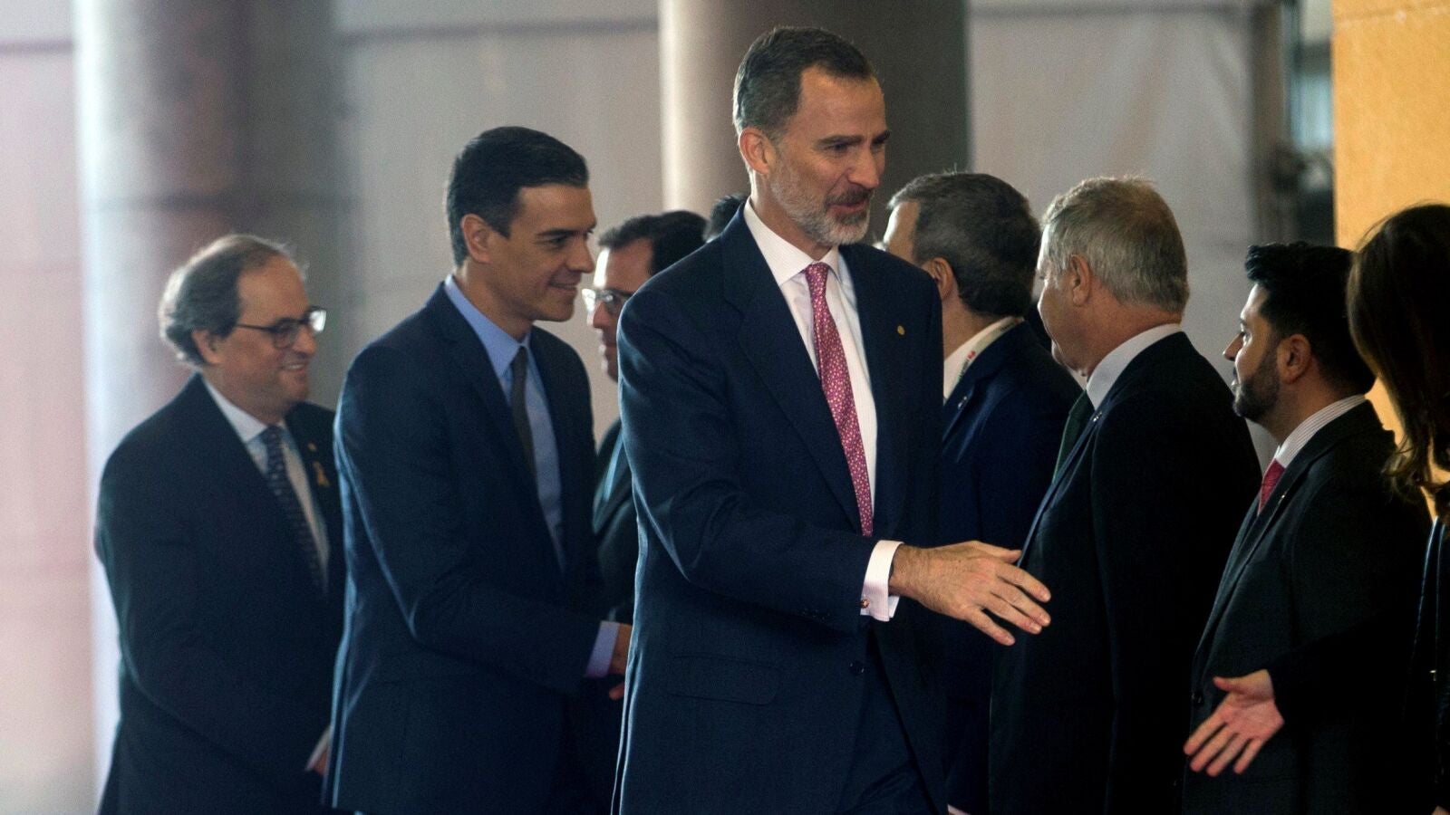 Felipe VI, Pedro Sánchez y Quim Torra inauguran el Mobile World Congress en Barcelona
