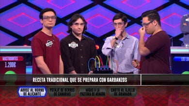 El equipo de 'Mastodontes' logra un espectacular pleno de bombas en '¡Boom!' gracias a un plato de garbanzos
