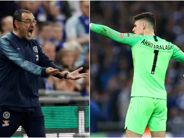 Sarri y Kepa, enfrentados Sarri y Kepa, enfrentados
