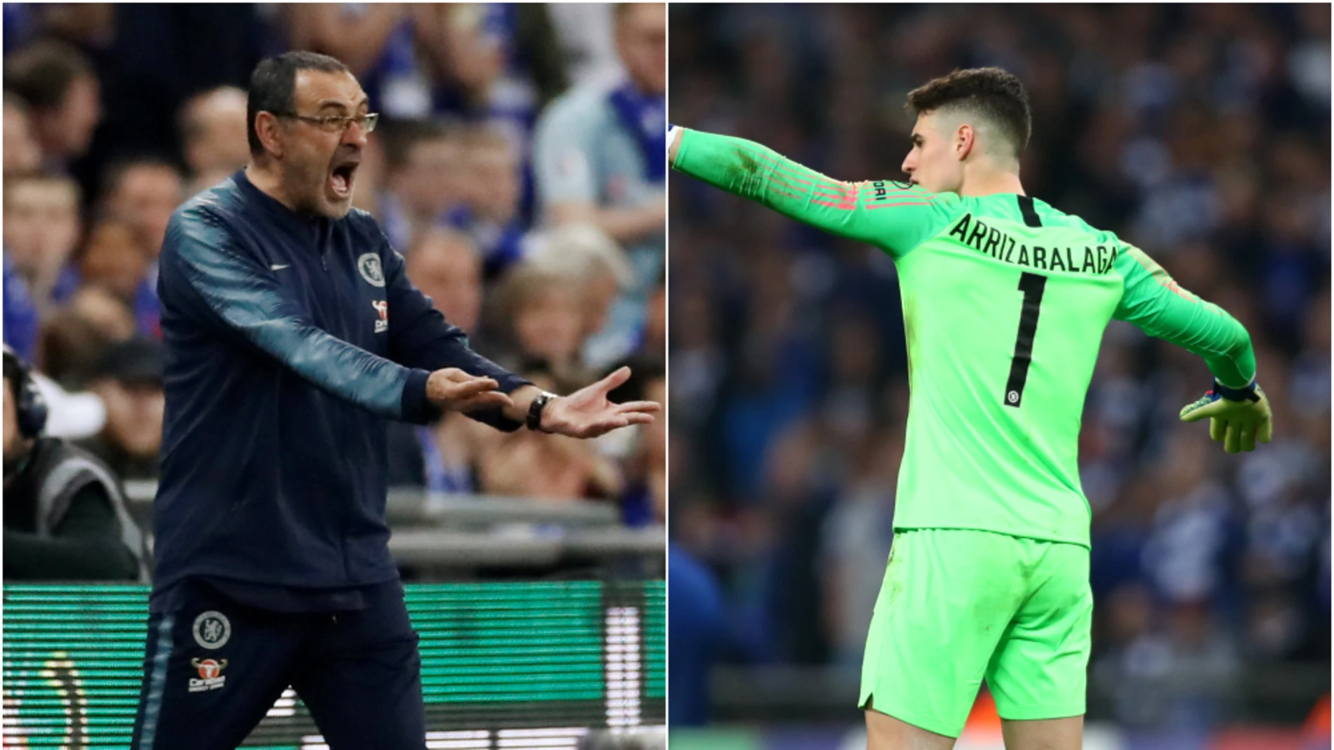 Sarri y Kepa, enfrentados Sarri y Kepa, enfrentados