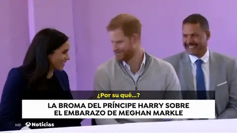 El príncipe Harry bromea sobre el embarazo de Megan El príncipe Harry bromea sobre el embarazo de Megan