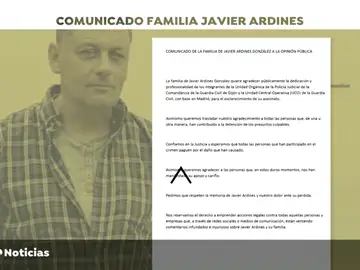 La carta de la familia de Javier Ardines, el concejal de IU asesinado: "Esperemos que paguen por el daño causado" La carta de la familia de Javier Ardines, el concejal de IU asesinado: "Esperemos que paguen por el daño causado"