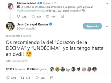 La respuesta de Carvajal al Atlético La respuesta de Carvajal al Atlético