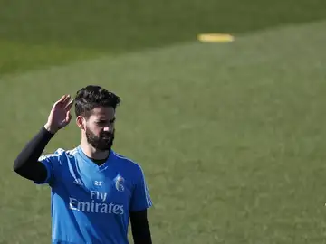 Isco, en un entrenamiento del Real Madrid. Isco, en un entrenamiento del Real Madrid.