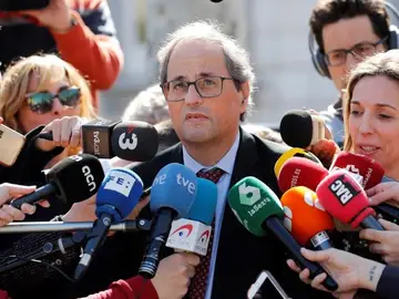 El presidente de la Generalitat, Quim Torra, atiende a los medios El presidente de la Generalitat, Quim Torra, atiende a los medios
