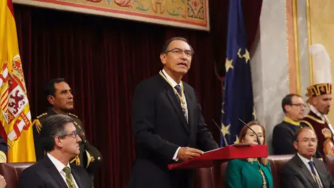 El presidente de Perú, Martín Vizcarra, durante su intervención El presidente de Perú, Martín Vizcarra, durante su intervención