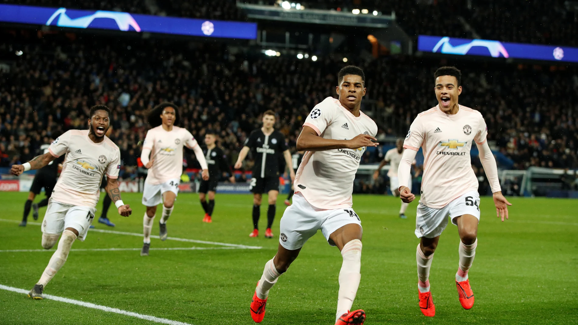 Rashford celebra su gol contra el PSG Rashford celebra su gol contra el PSG