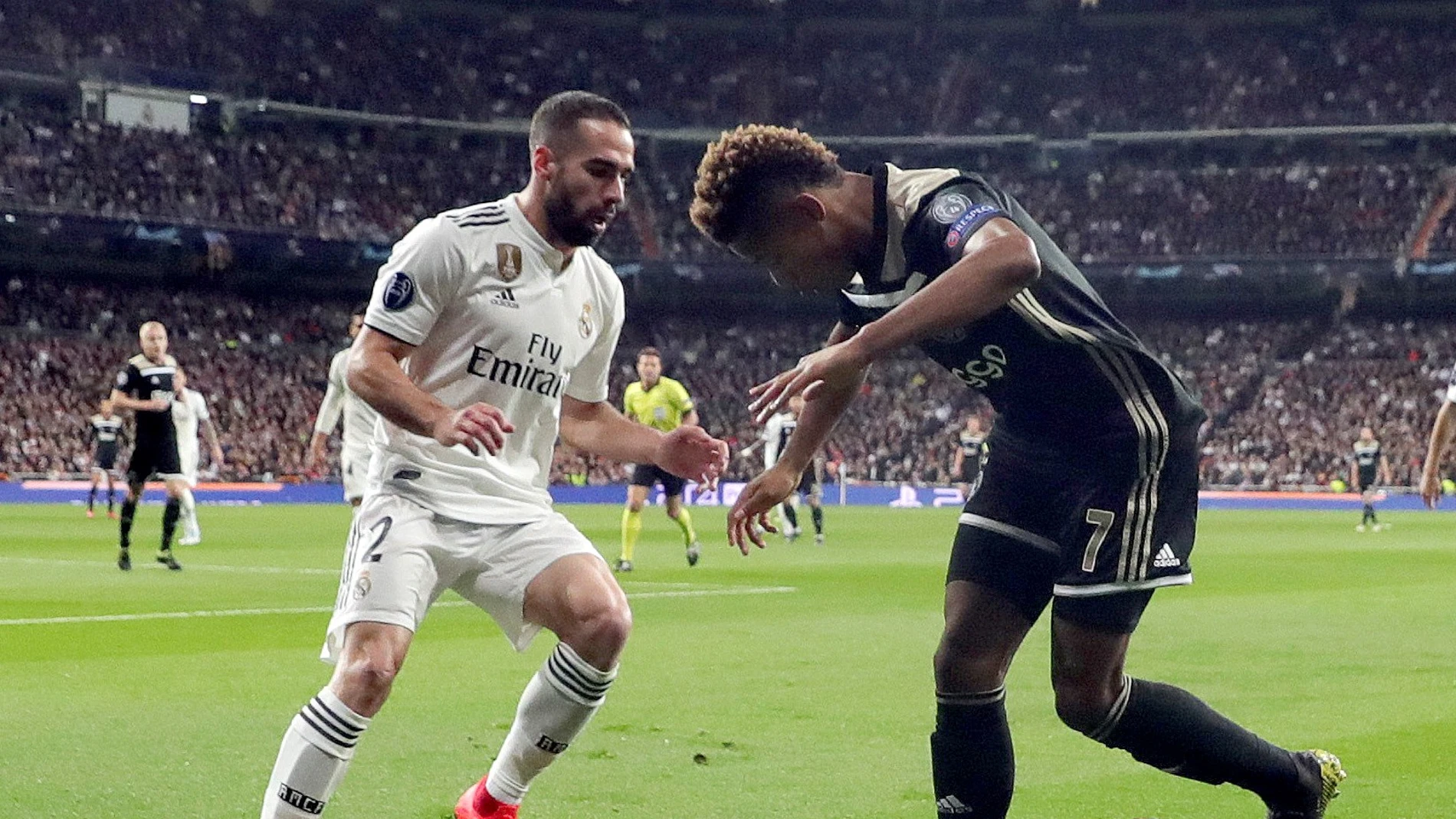 Carvajal, durante el partido del Madrid ante el Ajax Carvajal, durante el partido del Madrid ante el Ajax