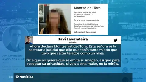 Investigan las amenzas a la secretaria judicial que declaró en el procés Investigan las amenzas a la secretaria judicial que declaró en el procés