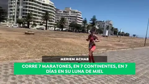 La particular luna de miel de Meriem Achab: corre siete maratones en siete continentes durante siete días La particular luna de miel de Meriem Achab: corre siete maratones en siete continentes durante siete días