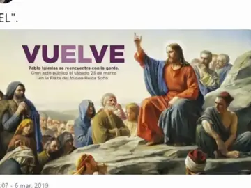 Los 'memes' por el polémico cartel de la vuelta de Pablo Iglesias Los 'memes' por el polémico cartel de la vuelta de Pablo Iglesias