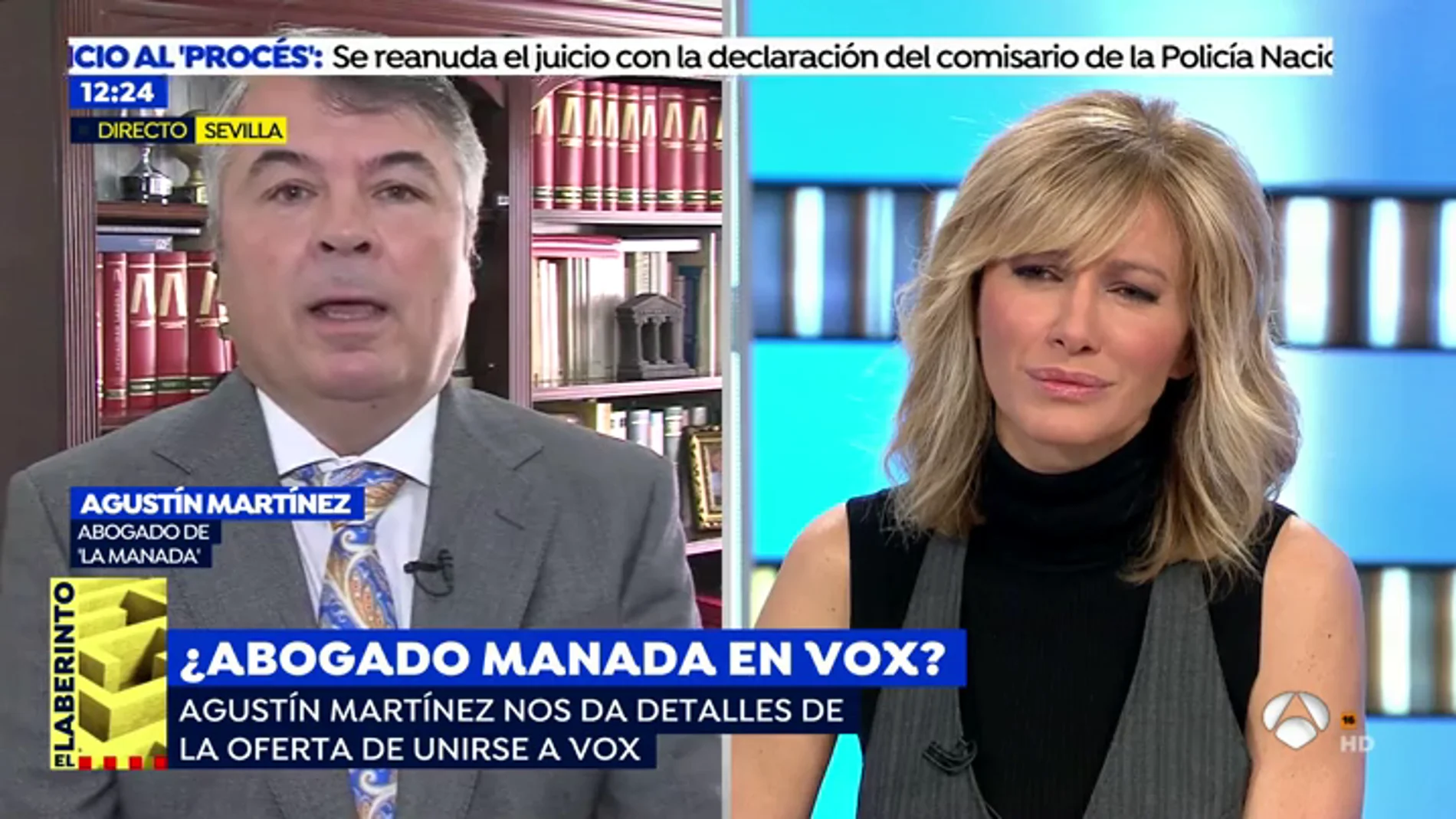 El rifirrafe de Susanna Griso con el abogado de 'La Manada' por ser apoderado de Podemos