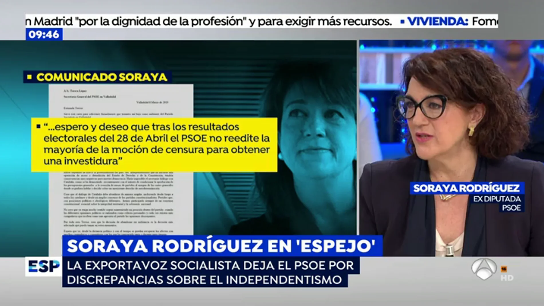 Soraya Rodríguez en 'Espejo Público'