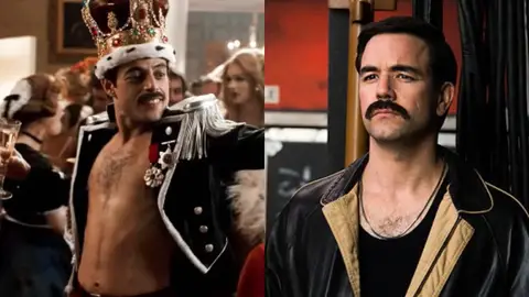 Rami Malek y Aaron McCusker en 'Bohemian Rhapsody'