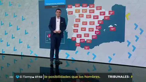 Vuelve la estabilidad en la mayor parte del país, y se esperan lluvias débiles en el oeste peninsular LA PREVISIÓN DEL TIEMPO