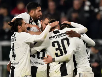 Los jugadores de la Juventus celebran un gol Los jugadores de la Juventus celebran un gol