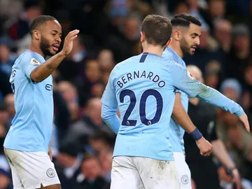 Sterling celebra un gol del Manchester City Sterling celebra un gol del Manchester City