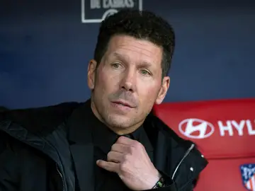 Simeone, en el banquillo del Atlético Simeone, en el banquillo del Atlético