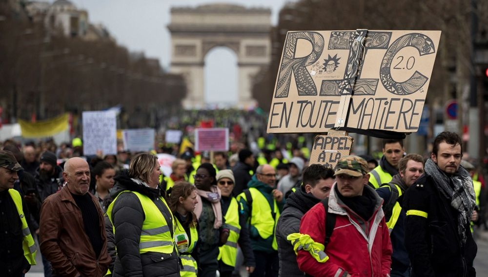 Imagen de las protestas de los chalecos amarillos en Francia