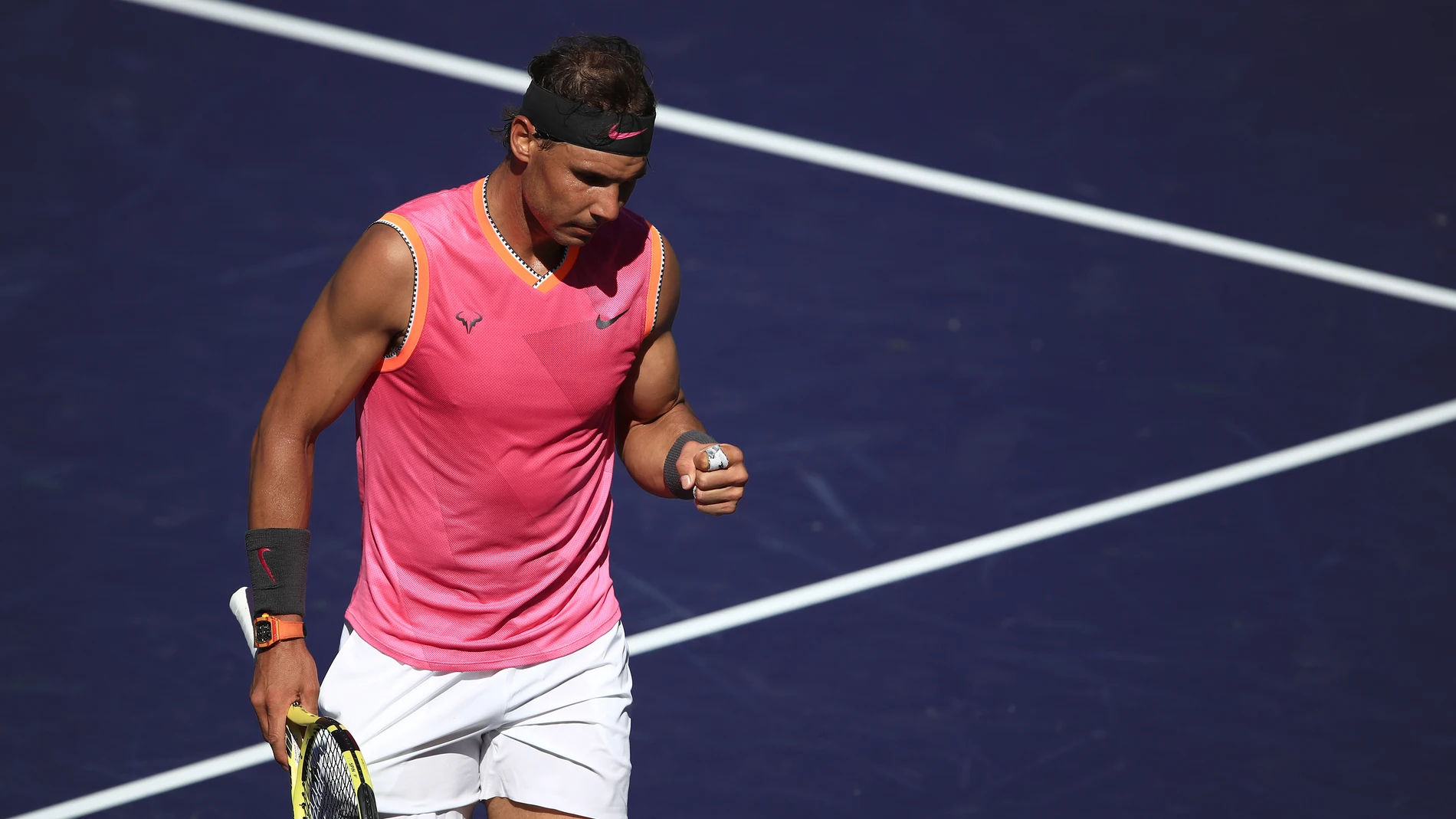 Rafa Nadal celebra un punto ante Diego Schwartzman Rafa Nadal celebra un punto ante Diego Schwartzman