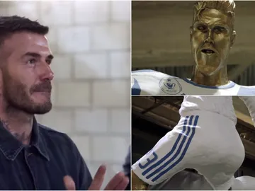 David Beckham y su estatua 'fake' David Beckham y su estatua 'fake'
