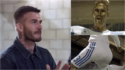 David Beckham y su estatua 'fake' David Beckham y su estatua 'fake'