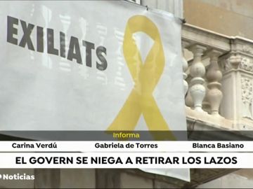 Torra mantiene el lazo amarillo en la Generalitat y envía un escrito a la Junta Electoral