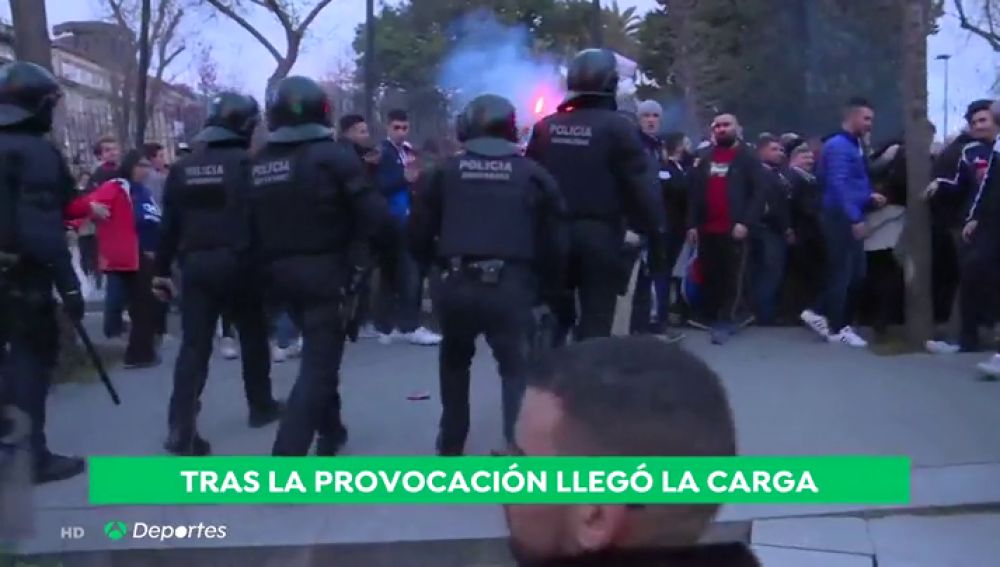 Seis ultras detenidos por los incidentes previos al partido Barcelona-Olympique de Lyon