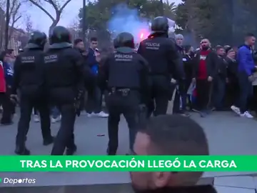 Seis ultras detenidos por los incidentes previos al partido Barcelona-Olympique de Lyon Seis ultras detenidos por los incidentes previos al partido Barcelona-Olympique de Lyon