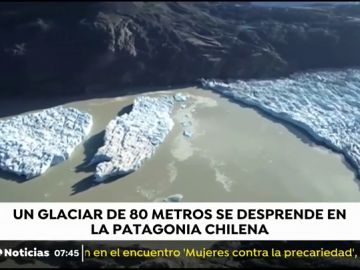 Un glaciar de 80 metros se desprende en la Patagonia chilena