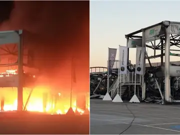 La carpa en la que se guardaban todas las MotoE en Jerez La carpa en la que se guardaban todas las MotoE en Jerez